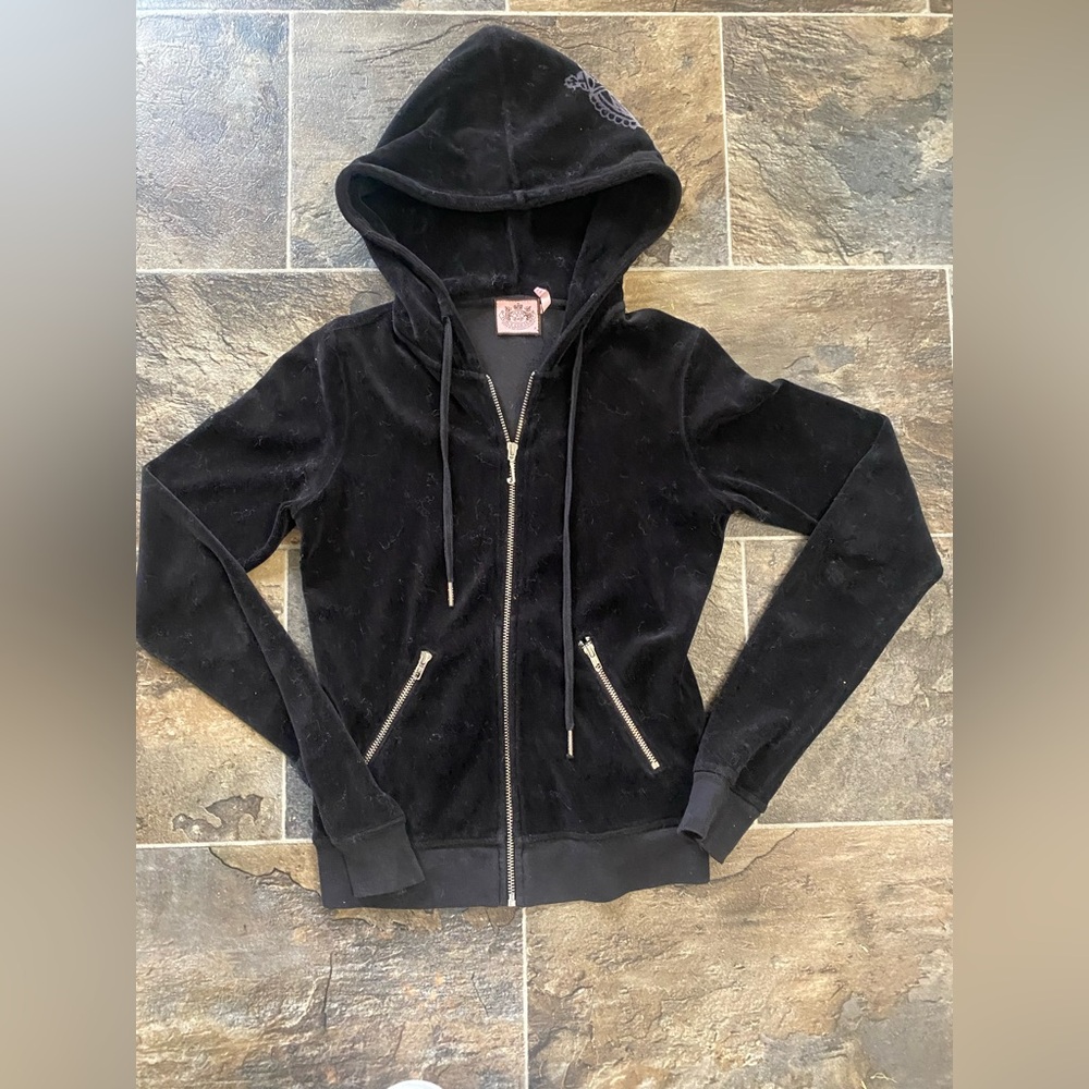 Juicy Couture Black Hoodie with Pink Label